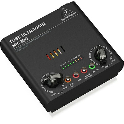 【中古】(新古品) Behringer 真空管マイクプリアンプ 12AX7真空管搭載 リミッター/48Vファンタム/Phaseスイッチ/20dB PADスイッチ搭載 MIC300|ベアホームズ