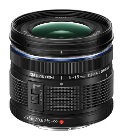 【中古】OM SYSTEM 超広角望遠レンズ M.ZUIKO DIGITAL ED 9-18粍 F4.0-5.6 ? 小型軽さ（154g）/見晴らし/旅する/隙間