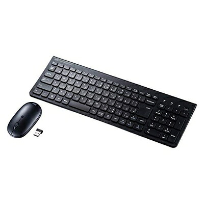 【中古】（新古品） サンワサプライ 二十日鼠付き添い人無線電話鍵盤(テンキーあり) USB繋ぎ合わせる 2.4GHz 申し受ける式 日本語103手がかり パンタグラフ 黒いこと SKB-WL31SETBK