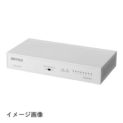 【新古品】 バッファロー BUFFALO Giga対応 金属筐体 電源内蔵 8ポート LSW6-GT-8NS/NWH ホワイト スイッチングハブ 簡易パッケージ マグネット 壁掛け設置対応