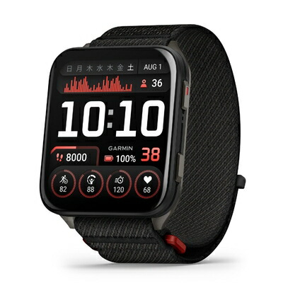 【中古】（新古品）GARMIN(ガーミン) Venu X1 Black スマートウォッチ 大画面見せびらかす 薄型 軽さ ゴルフ役立つこと 御休みモニタリング 【日本置き目品】