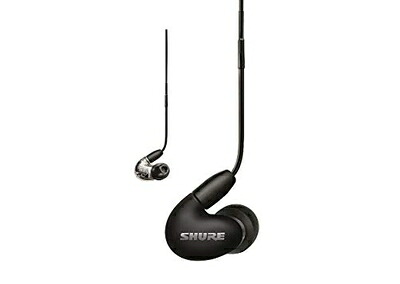 【中古】（新古品） 【VGP 殿堂入り金賞】SHURE シュア AONIC 5 イヤホン 有線 ブラック 高遮音性 マイク・リモコン付 : ゲーム ゲーミング カナル型 ワイヤレス変換可(別売) MMCX リケーブル プロ仕様 配信 音楽 オーディオリスニング レコーディング 録音 楽器 在