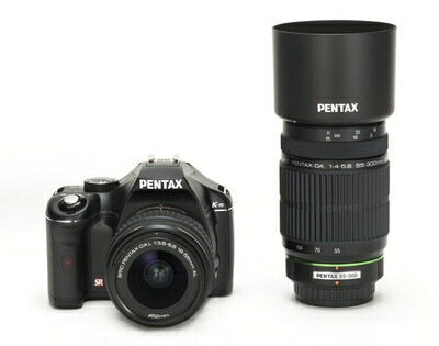 【中古】 PENTAX デジタル一眼二眼レフ写真機 K-m 300W望遠レンズ一揃いの道具 K-m300W