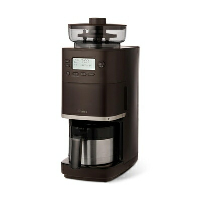 【中古】（新古品） シロカ 唐きび式 全自動小銃 珈琲製造業者 喫茶店ばこPRO [ステンレス鋼サーヴァー/豆・粉相応う/豆・水計量不必要/圧砕機役立つこと/挽き目無座標軸自然調整能力のある/最大限度4杯/タイマー取っておく役立つこと/コップ身をもって抽き出し/デ喫茶店教科課程積み上げる] SC-C271 うす暗い赤銅色