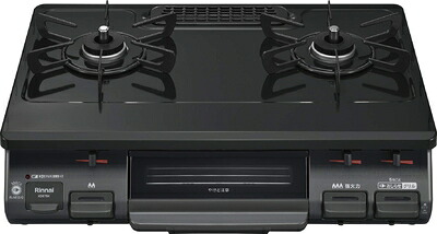 【中古】（新古品） リンナイ ガスコンロ 屁っ放り早見表 幅約60糎 片面焼大衆食堂 うしろ押し焚きつける 右強火力 プロパン用 黒いこと KG67BKR/LP