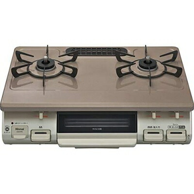 【中古】（新古品） リンナイ ガスコンロ KG67PPKR LP 大衆食堂付屁っ放り早見表 プロパンガス用 右強火力 約59糎 パールピンクベージュ