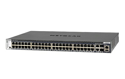【新古品】 NETGEAR M4300-52G 1000BASE-T 48界面 + 10GBASE-T 2界面 + 10G SFP+ 2拡張スロット Layer3マネージスイッチ(スタッカブル) GSM4352S-100AJS