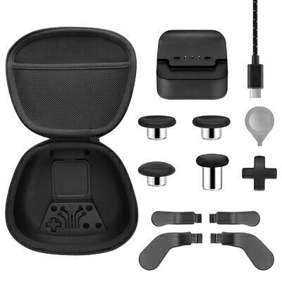 【新古品】 Xbox Eliteコントローラーシリーズ2用コンプリートコンポーネントパック - 付属品には、キャリーケース1個、充電ドック1個、サムスティック4個、パドル4個、調整ツール1個が含まれます。