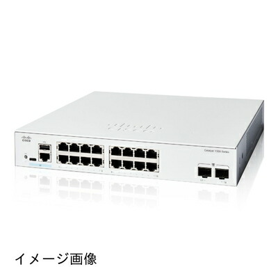 【新古品】 シスコシステムズ (Cisco) Cisco Catalyst 1300-16T-2G マネージド スイッチ 16 ポート GE 2x1GE SFP 金属筐体 静音ファンレス 法人向け (C1300-16T-2G)｜ベアホームズ