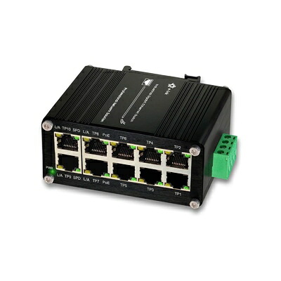 【新古品】 製作用8界面 10/100/1000T 802.3at PoE+ 2ポートコンパクトイーサネットスイッチ、10界面ミニDinレールマウントイーサネットスイッチ、48-57V DCアンマネージドネットワークスイッチ 20Gbpsスイッチング静電容量