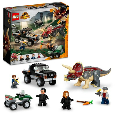 【中古】（新古品） レゴ(LEGO) ジュラシック・ワールド トリケラトプスの貨物自動車襲いかかる 76950 手あそび 立ちはだかる 差し上げ物 恐竜 本日りゅう 御坊っちゃん うしろ帯 7歳以上