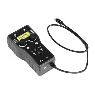 【中古】（新古品） Saramonic サラモニック　2ch XLRマイク & 6.3mmギターインターフェース　Apple MFi認証 Lightningコネクタ iPhone iPad iPod iOS スマートフォン&タブレット用　SmartRig+ Di