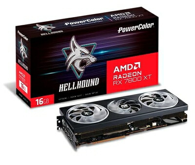 【中古】（新古品） PowerColor Hellhound AMD Radeon RX 7800 XT 16GB GDDR6 グラフィクス歌留多 [ RX7800XT 16G-L/OC ]