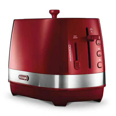 【中古】（新古品） De\u0027Longhi (デロンギ) ポップアップトースター 活動的 続きもの CTLA2003J-R 乾杯 食麺麭 5～10枚切り 焼き目自然調整6座標軸 埃よけ覆いかぶせる属する 飾り気の無いお取りつくろう [向かっ腹赤いこと] デロンギファミリー書きとどめるで3年