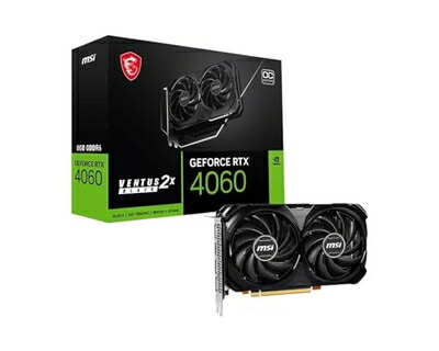 【中古】（新古品） MSI GeForce RTX 4060 Ventus 2X 黒いこと 8G OC ゲーミンググラフィックカード - 8GB GDDR6X PCI Express Gen 4 128ビット 3X DP v 1.4a HDMI 2.1a (4K \u0026 8K HDR相応う)
