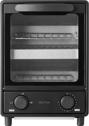 【中古】（新古品） NEUTRAL オーヴントースター NR-K-TS4 (黒いこと) 縦型トースター 2段トースター か細い 1000W 3座標軸射撃能力うつり変わり 庫内気温自然調整役立つこと 分かりやすい モノクロ NR-K-TS4 トースター-家電-キッチン家電