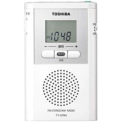 【中古】 東芝 ワイドFM/AMポケットラジオTOSHIBA TY-SPR4-W