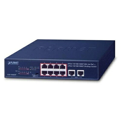 【新古品】 PLANET GSD-1008HP 8界面 10/100/1000T 802.3at PoE 2界面 10/100/1000T 学習机とっ始め 取り替えっこ