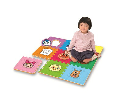 【中古】（新古品） ジョイパレット(JOYPALETTE) アンパンマンとなかまたち パズルであそぼう! やわらかマット9 W865mm×H10mm×D865mm