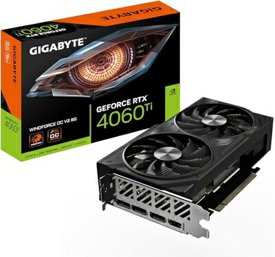 【中古】（新古品） GIGABYTE NVIDIA GeForce RTX4060Ti 積み上げる グラフィックゲーム盤 GDDR6 8GB【品】 GV-N406TWF2OCV2-8GD