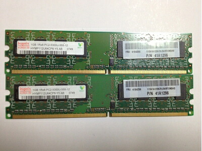 【中古】Hynix デスクトップ用メモリ PC2-5300 DDR2-667 1GB×2枚セット