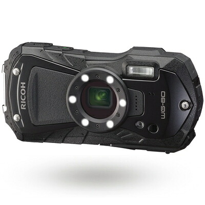 【中古】（新古品） RICOH WG-80 BLACK リコー本格防水デジタルカメラ 14m防水 (連続2時間) 1.6m耐衝撃 防塵 -10℃耐寒 アウトドアで活躍するタフネスボディ CALSモード搭載で 現場記録など幅広いビジネスシーンで活躍3121