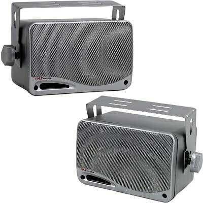 【中古】(新古品) パイル3.5インチ200W 3ウェイ天気予防ミニボックススピーカーシステムPLMR24S(シルバーカラー)