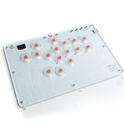 【新古品】 レバーレスコントローラー レバーレスアケコン 16ボタン 薄型ロープロ 膝置き可 無遅延 T16 For DIY ホットスワップ 天板カスタマイズ用テンプレート 天板広め 連射機能 Windows Steam SWITCH PS3/Dinput PS4 PC キーボードモードに対応|ベアホームズ