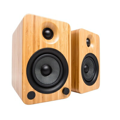 【中古】（新古品） Kanto YU4BAMBOO Powered Speakers with Bluetooth and Built-インチ Phono Preamp | Auto Standby and Startup | Remote Included | 140W Peak Power | Pair | Bamboo