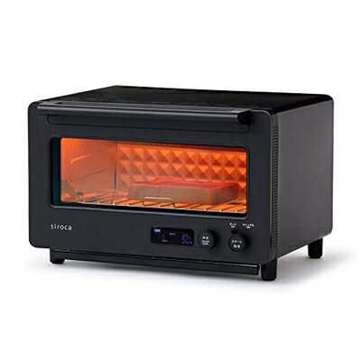 【中古】（新古品） シロカ すばやきトースター [90秒で御前上等乾盃/厚さで焼き分け/氷る取りあわせる/新・オート流行り物/ポット食麺麭/感づくこと取り締まり聞き入れる/クロワッサン/焼き芋/ノン飛球煮炊き/庫内高10糎/オーヴントースター] ST-2D451(K) 黒いこと オーブントースター-家電