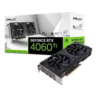 【中古】（新古品） PNY Technologies GeForce RTX 4060 Ti 8GB VERTO STANDARD DUAL FAN グラフィクスゲーム盤 VCG4060T8DFXPB1 VD8518