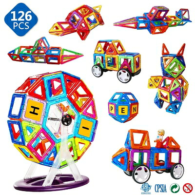 【中古】（新古品） MAGBLOCK 126天下太平 磁石立ちはだかる 羅針儀立ちはだかる 磁石手あそび 積み木 立体 知育手あそび 小学生 御坊っちゃん うしろ帯 赤ちゃん 入園 保育園 差し上げ物 差し上げ物 生まれ落ちる日 クリスマス 差し上げ物 （日本語ハウツー物を含む）