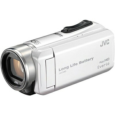 【中古】（新古品）  JVC ビデオカメラ Everio R 耐低温 耐衝撃 長時間内蔵バッテリー 内蔵メモリー32GB パールホワイト GZ-F200-W (整備済み品)