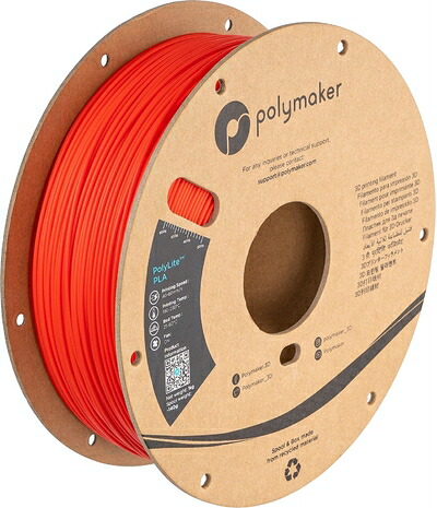 【中古】（新古品） ポリメーカ(Polymaker)3Dプリンタ―用フィラメント PolyLite PLA(3.0) 1.75mm径 1kg巻 レッド