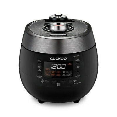 【中古】（新古品） CUCKOO 6カップ (未調理) 12カップ (調理済み) 炊飯器 デュアル圧力モード LEDディスプレイパネル 最適な熱分布とデュアルモーションガスケットを備えた耐久性のあるノンスティックインナーポット | (ブラック、CRP-RT0609FB)