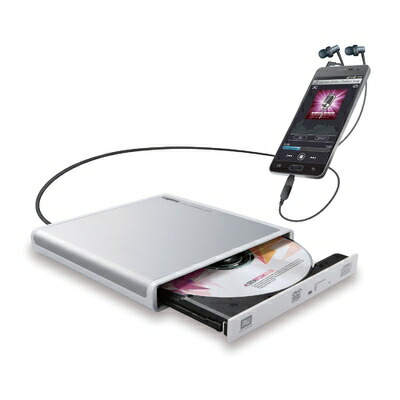 【中古】（新古品） ロジテック CDドライブ スマホ タブレット向け 音楽CD取り込み USB2.0 Type-C変換アダプタ付 ホワイト LDR-PMJ8U2RWH