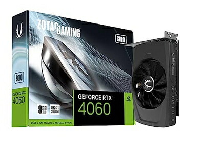 【中古】（新古品） ZOTAC (ゾタック) Gaming GeForce RTX 4060 8GB Solo DLSS 3 8GB GDDR6 128ビット 17Gbps PCIE 4.0 スーパーコンパクトゲーミンググラフィックスカード ZT-D40600G-10L