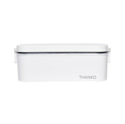 【中古】（新古品） THANKO 炊飯器 小型 一人用 おひとりさま用超高速弁当箱炊飯器 白色/さくら色/藍色 (白色)