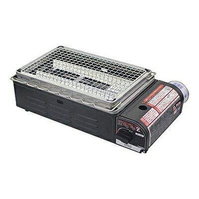 【中古】（新古品） ニチネン 焼きまへんか2 カセットグリル KC-112 1台3役 ガス 合金鋼 ブラック