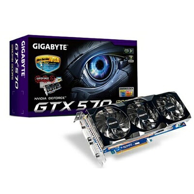 【中古】 GIGABYTE グラフィックボード nVIDIA GeForce GTX570 Overclock 1280MB PCI-E GV-N570OC-13I REV2