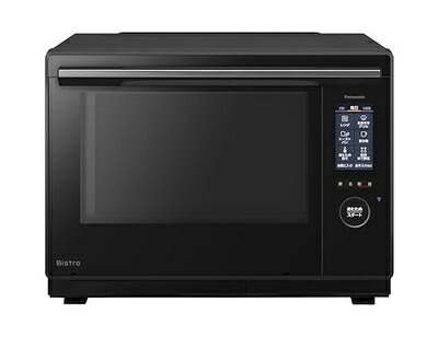 【中古】（新古品） パナソニック オーブンレンジ スチーム ビストロ 最高峰モデル 30L 2段 おまかせグリル 高精細・64眼スピードセンサー 時短料理 スマホ連携 ブラック NE-UBS10C-K