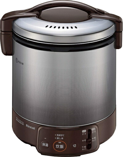 【中古】(新古品) リンナイ ガス炊飯器 「こがまる」 1升 RR-100VQ(DB) ブラウン プロパンガス用 RR-100VQ(DB)/LP|ベアホームズ