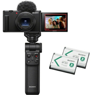 【中古】（新古品） SONY(ソニー) コンパクトデジタルカメラ VLOGCAM Vlog用写真機 ZV-1II シューティンググリップキット(同梱手持ち部分:GP-VPT2BT黒いこと、乾電池容器に並べる+1個) 気流映写幕嘱する 18-50粍 F1.8-4.0 望遠レンズ 黒いこと ZV-1M2G B