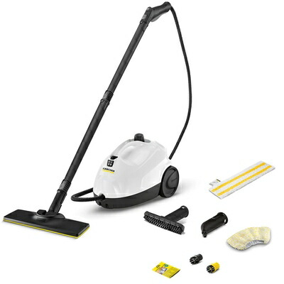 【中古】（新古品） ケルヒャー(Karcher) スチームクリーナー SC2 EasyFix W スタンダードモデル 高温で安定した蒸気のボイラー式加熱 しつこい汚れを浮かす 水だけ除菌消臭 床掃除 油汚れ カーペット さらさらフローリング 水垢 キッチン 風呂場 玄関 トイレ 車