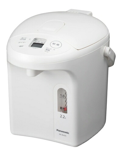 【中古】 パナソニック 電気ポット 2.2リットル 真空断熱 省エネ保温 お好み温度調節 給湯量(2段階+コーヒー用) ホワイト NC-BJ225-W