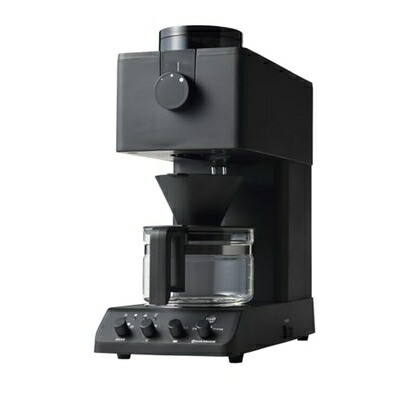 【中古】 ツインバード コーヒーメーカー 全自動 ミル付き 豆から 3杯用 臼式 蒸らし 湯温調節 燕三条 ブラック 黒 CM-D457B