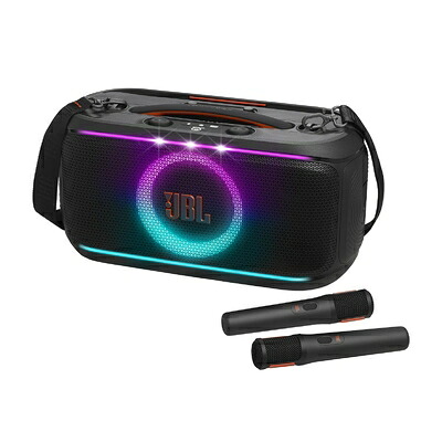 【中古】（新古品）JBL PARTYBOX ON THE GO 2 マイク2本付属 Bluetoothスピーカー ワイヤレス/ショルダーストラップ付属/IPX4防水/ブラック JBLPARTYBOXOTG2BJN｜ベアホームズ 32,152円
