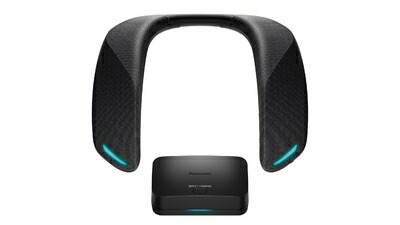【中古】パナソニック ゲーミングネックスピーカー SC-GNW30 無線電話ひな形 Bluetooth SOUNDSLAYER 4ch 写実的サラウンド 音声喋り 黒いこと