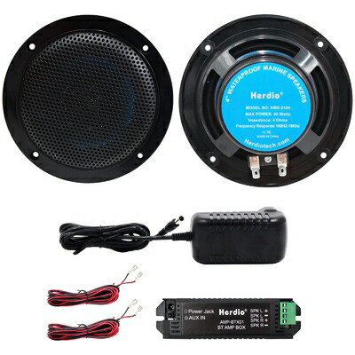 【中古】（新古品） Herdio 160W 4 インチ Bluetooth 天井 埋込 型 スピーカー キットアンプ耐水性天井スピーカー浴室キッチンホーム屋外 (黒)