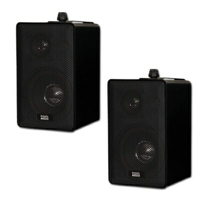 【中古】（新古品） Acoustic Audio 251B インドア/アウトドア 3ウェイスピーカー 400ワット ブラック ペア
